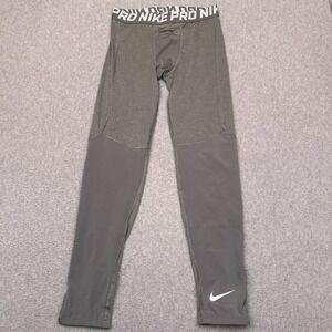 Nike PRO Dri-Fit Compression Leggings Youth Boys XL Gray‎ Gym BV3516